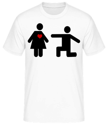 Woman and Man with Heart Logo 2 - Camiseta básica para hombre - Blanco - delante