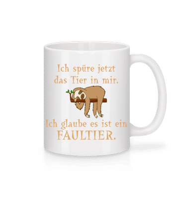 Das Tier In Mir Ist Ein Faultier - Tasse - Weiß - Vorne