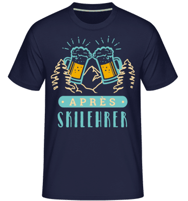 Après Skilehrer - Shirtinator Männer T-Shirt - Marine - Vorne