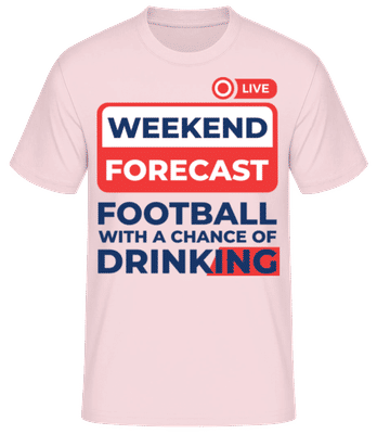 Weekend Forecast Football - Männer Basic T-Shirt - Rosa - Vorne