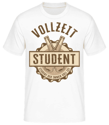 Vollzeit Student - Männer Basic T-Shirt - Weiß - Vorne
