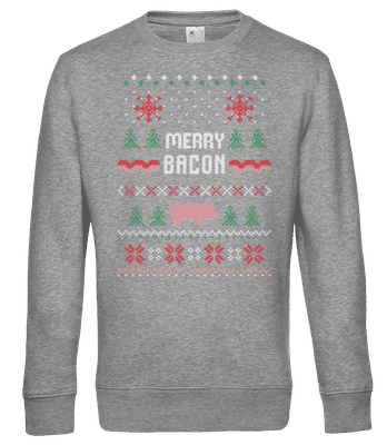 Merry Bacon - Sudadera estándar para hombre - Gris moteado - delante