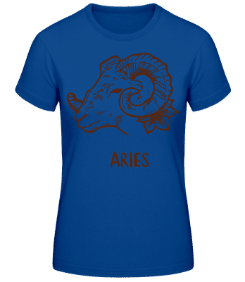 Scribble Style Zodiac Sign Aries - Dámske basic tričko - Kráľovská modrá - Predné