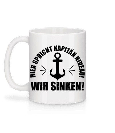 Kapitän Niveau Wir Sinken - Tasse - Weiß - Hinten
