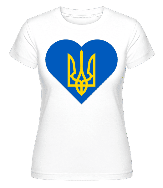 Preview: Ukraine Heart -  Shirtinator Women's T-Shirt - White - Front
