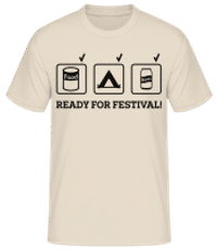 Ready For Festival - Men's Basic T-Shirt - Cream - Front