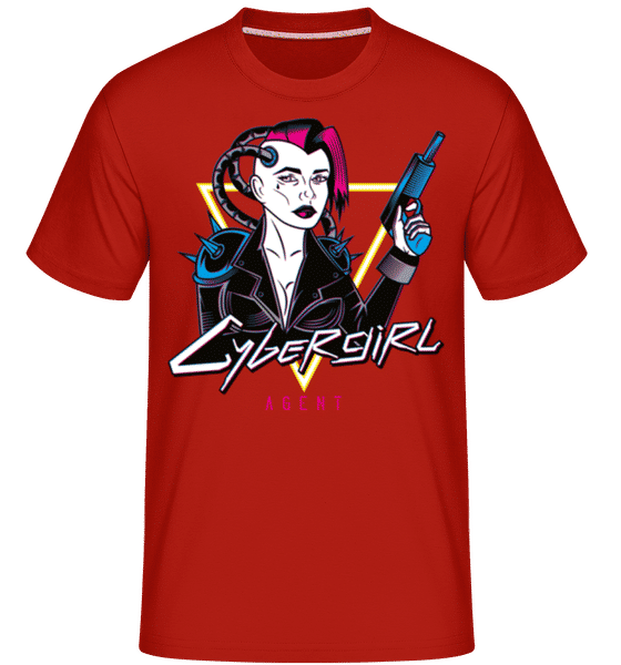 Aperçu: Cybergirl Agent -  T-Shirt Shirtinator homme - Rouge - Devant