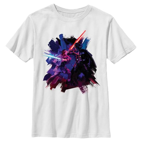 Aperçu: Star Wars - Obi-Wan Kenobi - Obi-Wan Kenobi & Darth Vader Painted Duel - Enfant T-shirt - Blanc - Devant