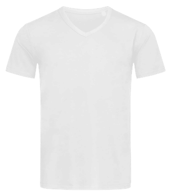 Männer T-Shirt V-Ausschnitt - Weiß - Vorne