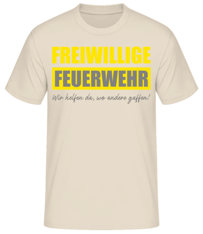 Vorschau: Wir Helfen Da Wo Andere Gaffen - Männer Basic T-Shirt - Creme - Vorne