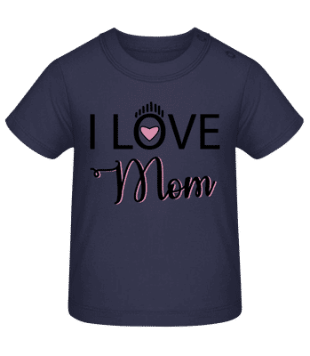 Miluji mámu - Tričko pro miminka - Namořnická modrá - Napřed