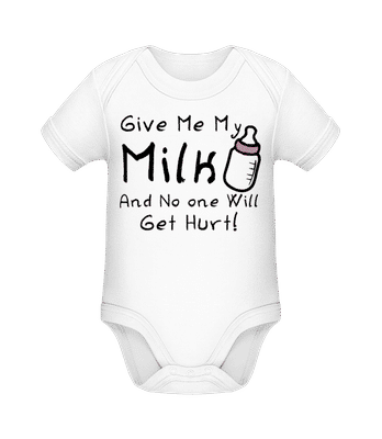Give Me My Milk - Body manches courtes bio - Blanc - Devant