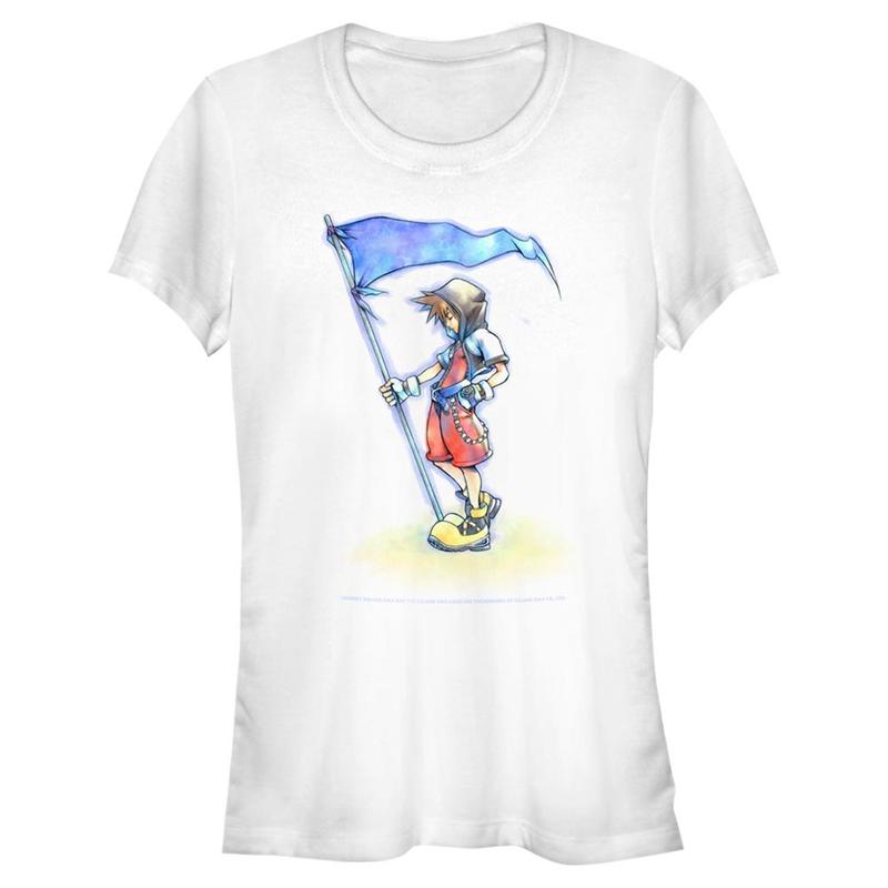 Vista previa: Disney - Corazones del Reino - Sora With Flag - Mujeres Camiseta - Blanco - delante