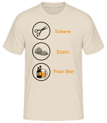 Schere Stein Paar Bier Buttons · Männer Basic T-Shirt