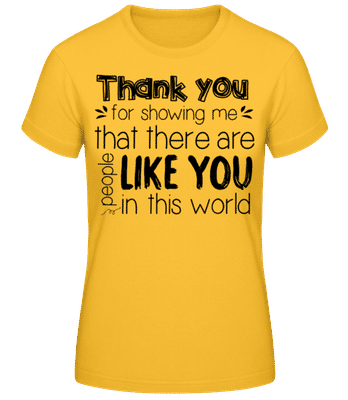 Thank You For Being - Women's Basic T-Shirt - Golden yellow - Front