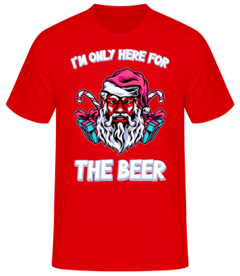 Only Here For The Beer White - T-shirt standard Homme - Rouge - Devant