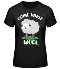 Come What Wool - Frauen Basic T-Shirt - Schwarz - Vorne