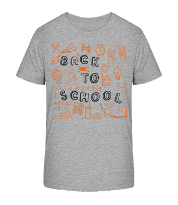 Back To School Symbols - T-shirt bio Enfant Stanley Stella 2.0 - Gris chiné - Devant