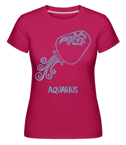 Preview: Scribble Style Zodiac Sign Aquarius - Shirtinator Women's T-Shirt - Magenta - Front