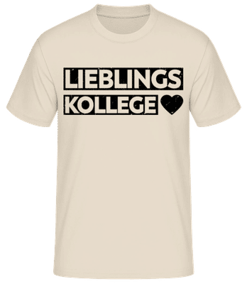 Lieblingskollege Schwarz - Männer Basic T-Shirt - Creme - Vorne