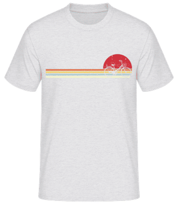 Retro bicykel pri západe slnka - Pánske basic tričko - Melírovo šedá - Predné