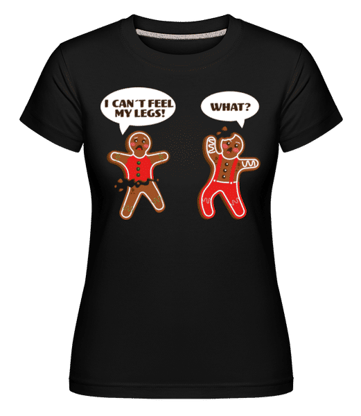 Aperçu: Broken Gingerbread Men -  T-shirt Shirtinator femme - Noir - Devant