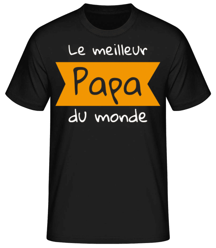 Aperçu: Le Meilleur Papa Du Monde - T-shirt standard Homme - Noir - Devant