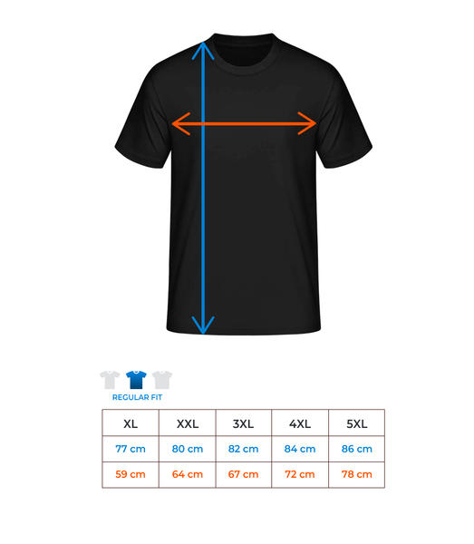 Vorschau: Männer T-Shirt Große Größen - Größentabelle
