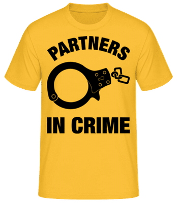 Partner in crime - Männer Basic T-Shirt - Goldgelb - Vorne