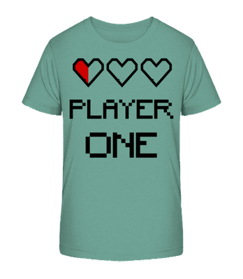 Player One - Kinder Bio T-Shirt Stanley Stella 2.0 - Blaugrün - Vorne