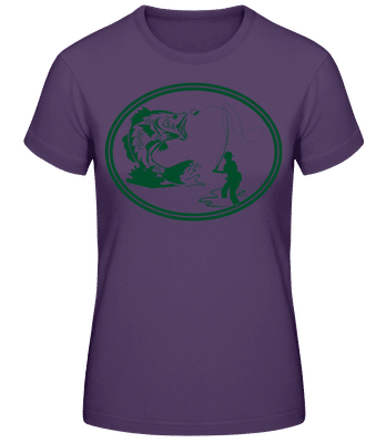 Fishing Icon Green - Frauen T-Shirt B&C - Lila - Vorne