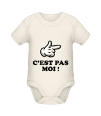 C’est Pas Moi - Body manches courtes bio - Crème - Devant