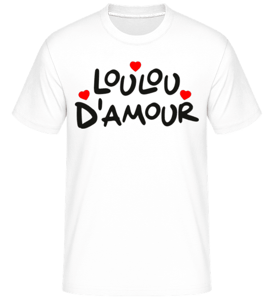Aperçu: Loulou D’amour Saint Valentin Mignon -  T-Shirt Shirtinator homme - Blanc - Devant