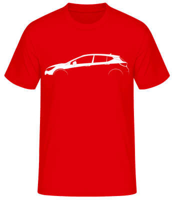 'Opel Astra (K)' Silhouette - Pánské basic tričko - Červená - Napřed
