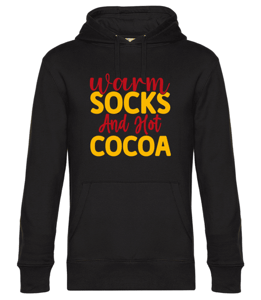 Vorschau: Warm Socks Hot Cocoa - Unisex Premium Hoodie - Schwarz - Vorne