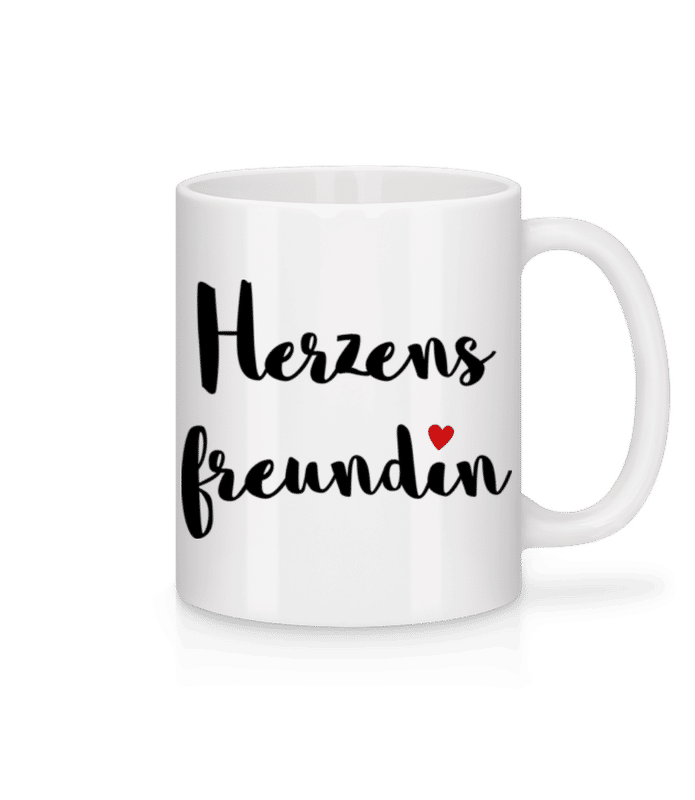 Vorschau: Herzens Freundin - Tasse - Weiß - Vorne