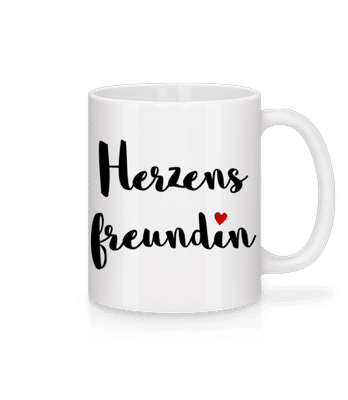 Herzens Freundin - Tasse - Weiß - Vorne