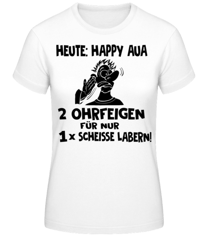 Vorschau: Happy Aua - Frauen Basic T-Shirt - Weiß - Vorne
