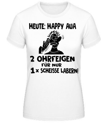 Happy Aua - Frauen Basic T-Shirt - Weiß - Vorne