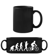 Evolution Of Cycling - Black Mug - Black - Front