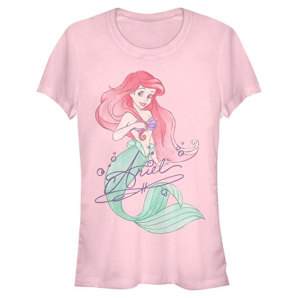 Aperçu: Disney - Ariel La Petite Sirène - Malá mořská víla Signed - Femme T-shirt - Rose - Devant
