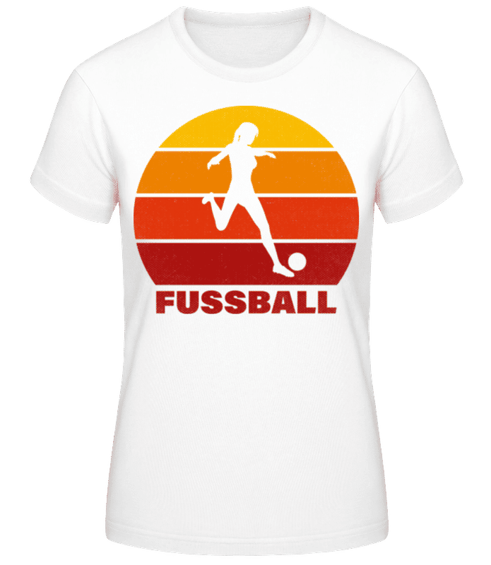 Vorschau: Fussball Sonnenuntergang - Frauen Basic T-Shirt - Weiß - Vorne
