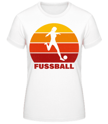 Fussball Sonnenuntergang - Frauen Basic T-Shirt - Weiß - Vorne