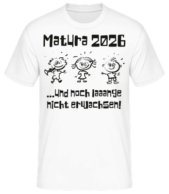Matura Und Lange Nicht Erwachsen 2025 - Männer Basic T-Shirt - Weiß - Vorne