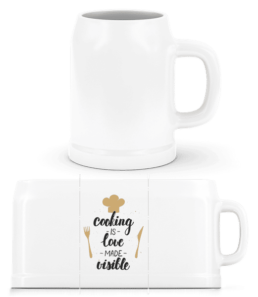 Cooking Is Love Made Visible - Chope de bière - Blanc - Devant
