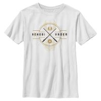 Star Wars - Obi-Wan Kenobi - Obi-Wan Kenobi & Darth Vader Light Saber Crest - Kids T-Shirt - White - Front