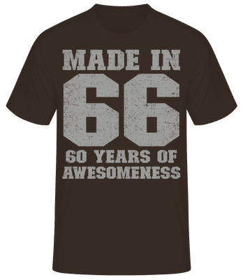 60 Years Of Awesomeness - Camiseta básica para hombre - Marrón - delante