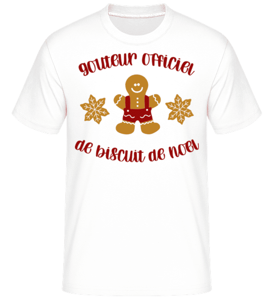 Aperçu: Goûteur Officie De Biscuit De Noël -  T-Shirt Shirtinator homme - Blanc - Devant