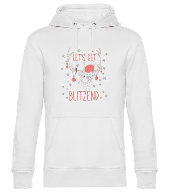 Get Blitzend - Pánska štandardná mikina s kapucňou - Biela - Predné