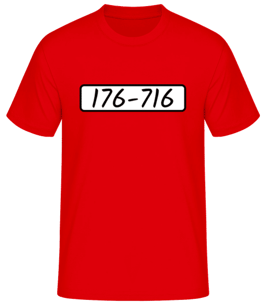 Aperçu: Les Rapetou 176-716 - T-shirt standard Homme - Rouge - Devant